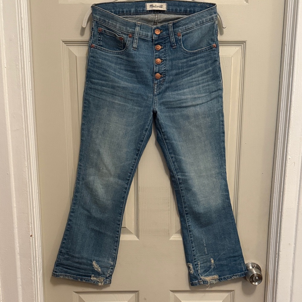 Madewell Blue Distressed Cali Demi-boot Jeans -27P